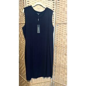 NWT Misook Women's Classic Navy Blue Pullover Tank Dress, Size XL